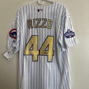 ANTHONY RIZZO SIGNED CHICAGO CUBS WORLD SERIES AUTOGRAPHED JERSEY W/COA - XL 868